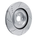 DFC 21-25 Ford Mustang Mach-E Front Right Drilled & Slotted Silver Brake Rotor