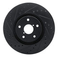 R1 -23 Subaru Ascent Front Left Drilled & Slotted Black Brake Rotor