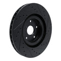 R1 -23 Subaru Ascent Front Left Drilled & Slotted Black Brake Rotor