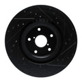 R1 -23 Subaru Ascent Front Left Drilled & Slotted Black Brake Rotor