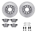 R1 18-25 Audi Q2 Rear Drilled & Slotted Silver Brake Rotor Set w/Euro Ceramic Pads and Hardware