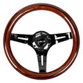 NRG Classic Wood Grain Steering Wheel (365mm) Wood w/Metal Inserts & Brushed Alum. 3-Spoke Center