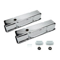 SBC Aluminum Valve Cover Chrome Ball Milled Pair