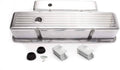 SBC Aluminum Valve Cover Chrome Ball Milled Pair