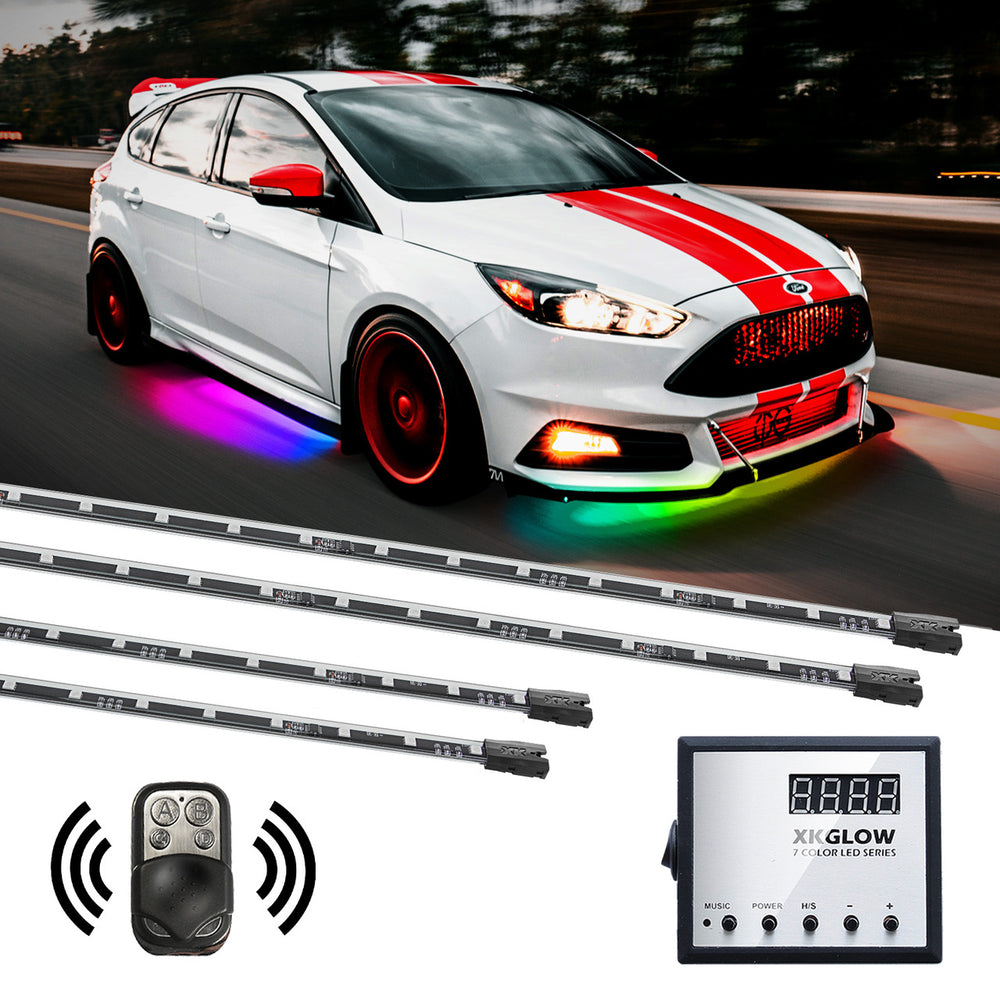 XK Glow 3 Million Color XKGLOW LED Accent Light Car/Truck Kit 8x24In + 4x12In Tubes