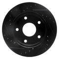 R1 06-07 Mercedes-Benz C350 Front Right Drilled & Slotted Black Brake Rotor