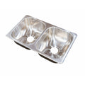 27X16X7 DOUBLE BOWL SINK; DRAWN; 20 GA