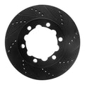 R1 06-25 American Coach Patriot Rear Right Drilled & Slotted Black Brake Rotor