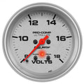 Autometer Ultra-Lite 2 5/8in 18V Voltmeter w/ Peak & Warn