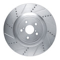 R1 Concepts Brake Rotor Drilled and Slotted Silver Fits Lexus GS