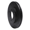 R1 02-06 Ford Expedition Front Right Drilled & Slotted Black Brake Rotor