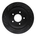 R1 04-06 Ford E-150 Club Wagon Rear Right Drilled & Slotted Black Brake Rotor
