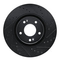 R1 17-20 Kia Cadenza Front Right Drilled & Slotted Black Brake Rotor