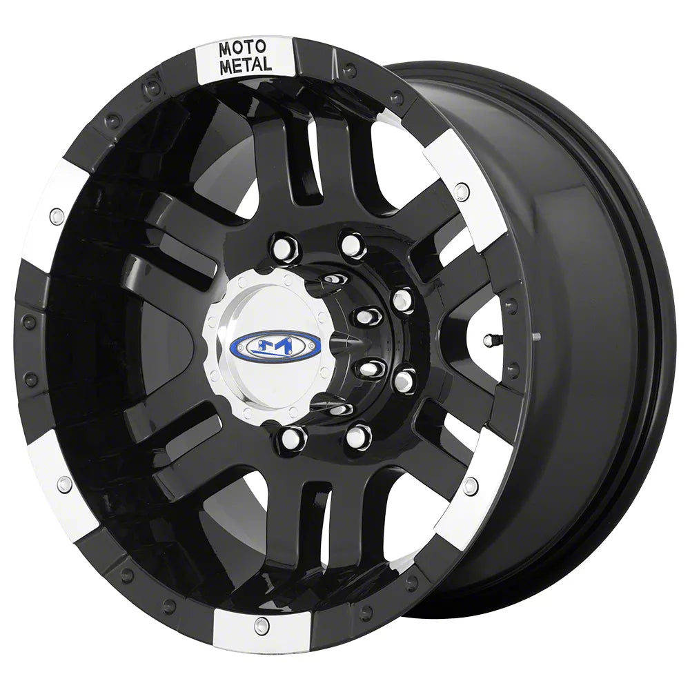 MOTO METAL MO951 GLOSS BLACK MACHINED Size: 18in x 9in BoltPattern Metric: 8x170 Bolt Pattern US8X170 Load Rating LBS3200
