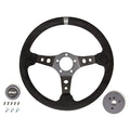 Suede Racing Steering Wheel w/Center Marker