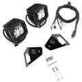 ~(6 lbs. 14X9X8)~ 2007-2017 JEEP WRANGLER JK : Side Mount LED Brackets KIT for Zroadz Front Roof Mounts - with Two 3 IN Cube Led Work Lights (Includes Universal Wiring Harness) - for illumination of Front Sides or Rear of your JEEP