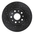 R1 16-25 Cadillac CT5 Front Left Drilled & Slotted Black Brake Rotor