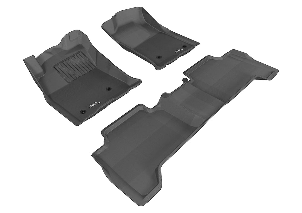 3D MAXpider 2005-2011 Toyota Tacoma Double Cab Kagu 1st & 2nd Row Floormats - Black