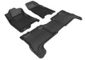 3D MAXpider 2004-2012 Chevrolet Colorado Crew Cab Kagu 1st & 2nd Row Floormats - Black