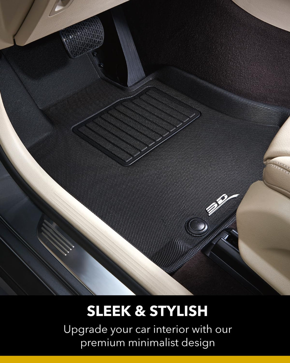 3D MAXpider 2017-2020 Toyota Yaris/Yaris Ia Kagu 1st & 2nd Row Floormats - Black