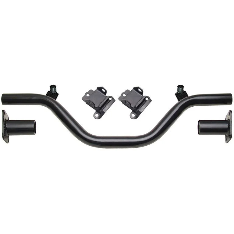 Universal motor mount with pads Chevy 265-350 SB and 396-454 BB Fits frame rails from 24-37 inches wide center to center between perches is 16 1/8 inches