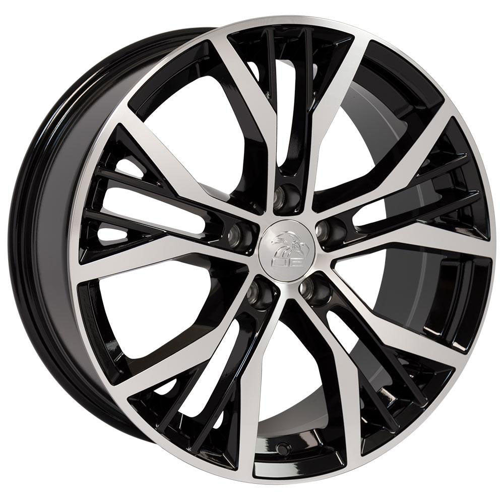 18 IN REPLICA WHEEL VW28 FITS VOLKSWAGEN GTI RIM 18X8 BLACK MACH