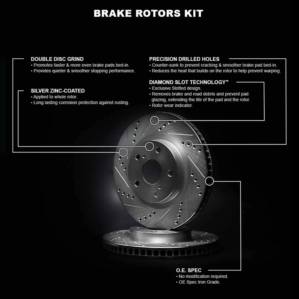 R1 08-14 Lexus IS F Rear Drilled Black Brake Rotor