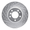 R1 Concepts Brake Rotor Drilled and Slotted Silver Fits BMW 840Ci