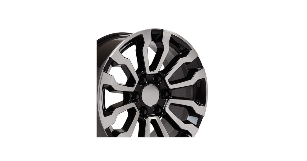 18 IN REPLICA WHEEL CV35 FITS GMC SIERRA RIM 18X8.5 BLACK MACHINED WHEEL