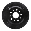 R1 18-25 Jeep Wrangler Rear Right Drilled & Slotted Black Brake Rotor
