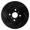 R1 20-24 Chevrolet Corvette Rear Left Drilled & Slotted Black Brake Rotor