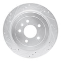 DFC 13-19 Cadillac ATS Rear Left Drilled & Slotted Silver Brake Rotor