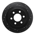 R1 03-04 Dodge Dakota RWD Rear Right Drilled & Slotted Black Brake Rotor