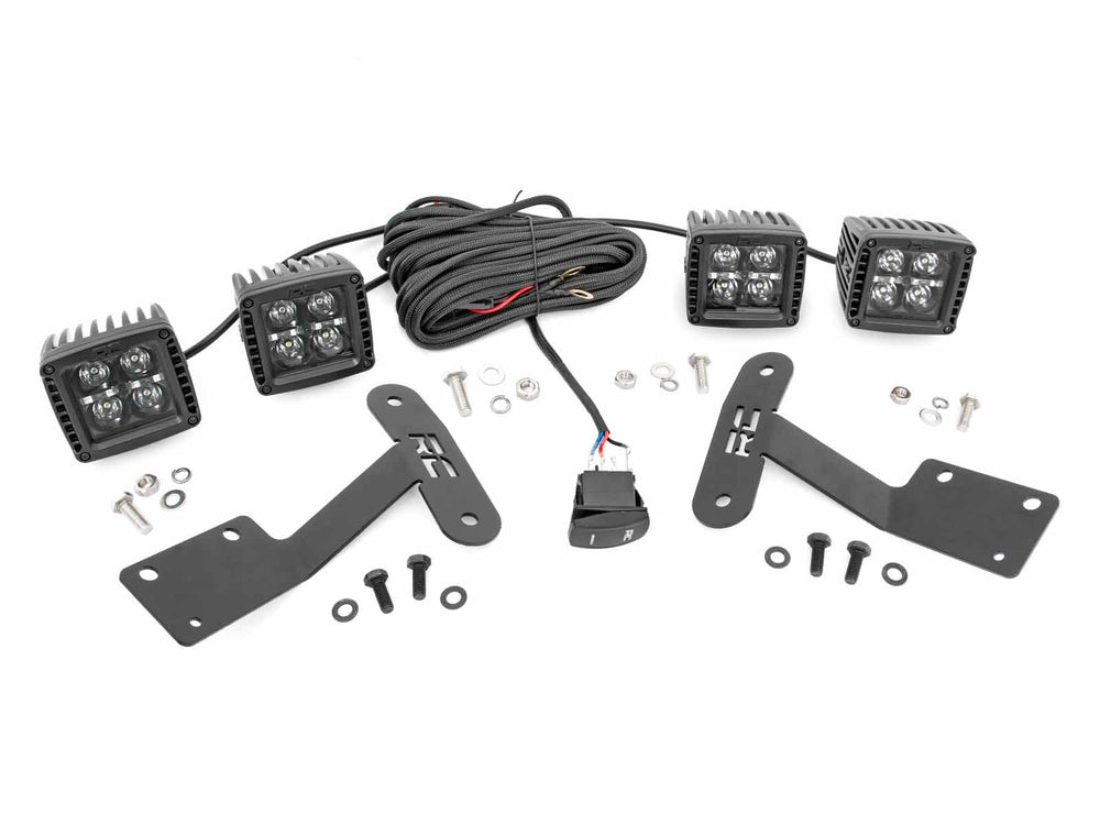 1x 70834 2x 70903BLKDRL LED Light Ditch Mount Dual 2 Black Pairs White DRL Toyota Tundra (14-21)