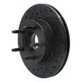 R1 90-94 Ford Explorer Front Left Drilled & Slotted Black Brake Rotor