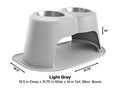 WeatherTech Pet Feeding System Double High 96oz 14in. Stainless Bowl - Light Grey