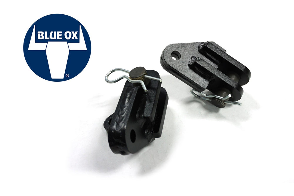 ~(7 lbs. 8X5X5)~ Destroyer Front Bumper Blue OX Tow Bar Adapters Bare Steel 2007-2017 Jeep JK Wrangler
