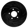 R1 07-15 Ford Edge Front Right Drilled & Slotted Black Brake Rotor