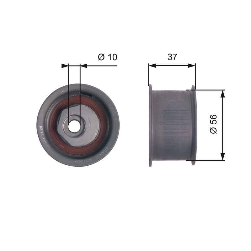 Gates Steel Smooth/Backside (56 mm x 10 mm x 37 mm) - Flanged W/Spacer