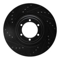 R1 12-18 Chevrolet Colorado Front Left Drilled & Slotted Black Brake Rotor