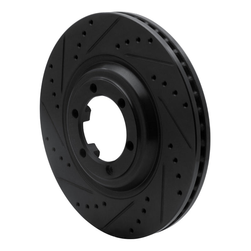 R1 12-18 Chevrolet Colorado Front Left Drilled & Slotted Black Brake Rotor