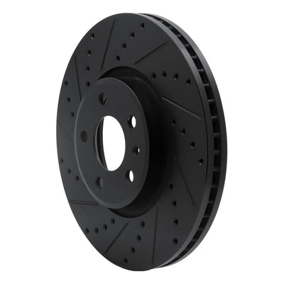 R1 2011-2017 Audi A4 Allroad Front Left Drilled & Slotted Black Brake Rotor