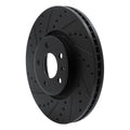 R1 2011-2017 Audi A4 Allroad Front Left Drilled & Slotted Black Brake Rotor