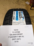 Toyo Celsius Sport Tire - 225/50R17 98V