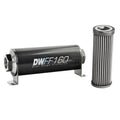 DeatschWerks Stainless Steel 10AN 40 Micron Universal Inline Fuel Filter Housing Kit (160mm)