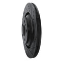 R1 07-11 Audi S6 Rear Right Drilled & Slotted Black Brake Rotor