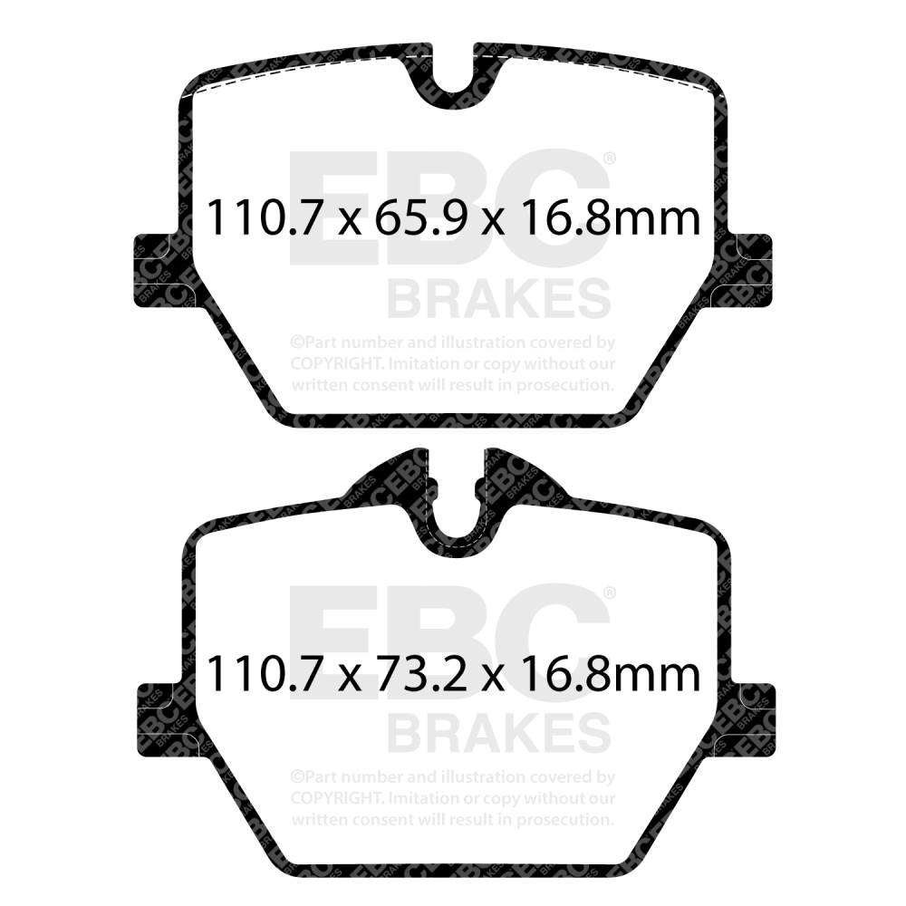EBC Racing 2020+ Toyota GR Supra 2.0L/3.0L (w/13.6in Rear Rotor) RP-1 Race Rear Brake Pads
