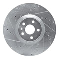 R1 Concepts Brake Rotor Drilled and Slotted Silver Fits Volvo S60