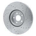 R1 Concepts Brake Rotor Drilled and Slotted Silver Fits Volvo S60