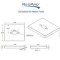 45X54X5.5 WATER TANK W/FIT & PROBE